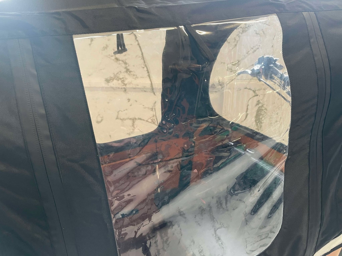 Kaleche med grønne afmærkninger til Klods-Hans ladcykel fra EventyrCykler