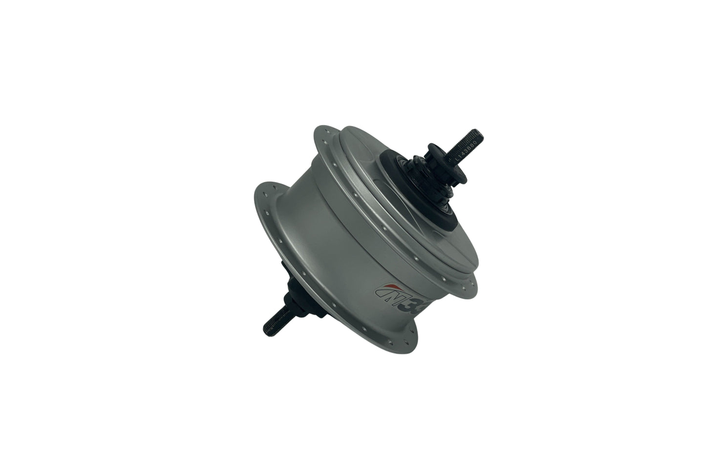 Grå og sort gearnav med skivebremse fra NuVinci