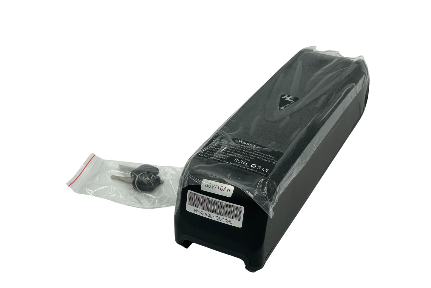 Sort 14Ah batteri med nøgle til el-ladcykel